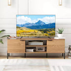 Meuble TV Costway 2 portes avec station de charge, centre de divertissement pour TV jusqu'à 65 pouces