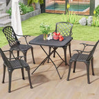 Costway Table Pliante Carrée 80 cm, Table Pliante d'Intérieur/Extérieur en Plastique