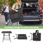 Costway Table Pliante Carrée 80 cm, Table Pliante d'Intérieur/Extérieur en Plastique
