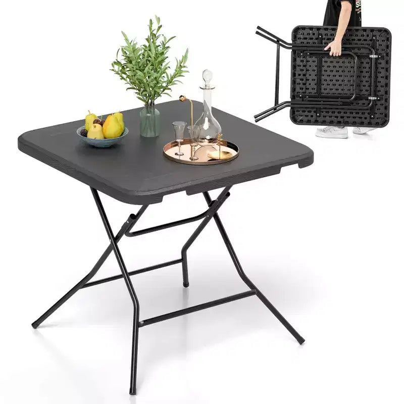 Costway Table Pliante Carrée 80 cm, Table Pliante d'Intérieur/Extérieur en Plastique