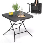 Costway Table Pliante Carrée 80 cm, Table Pliante d'Intérieur/Extérieur en Plastique
