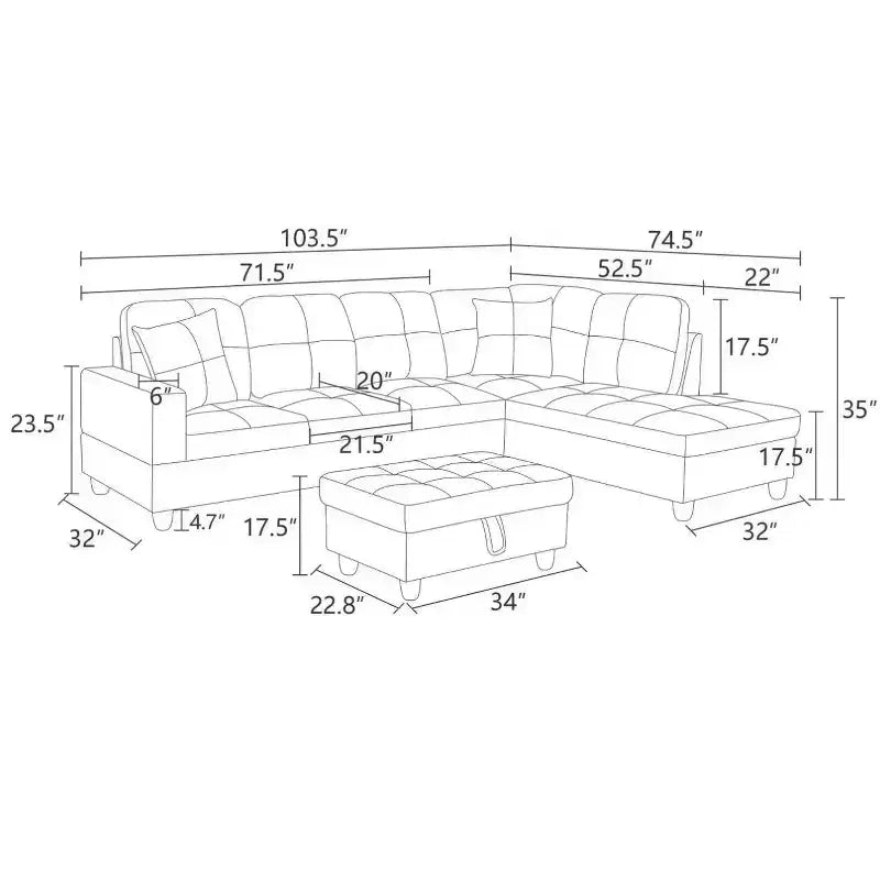 Transformez votre espace de vie avec notre élégant canapé d'angle en L Un confort et un style inégalés vous attendent