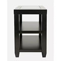 Jofran,Urban Icon Contemporary Glass Inlay Chair Side End Table with Storage