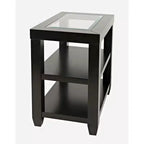 Jofran, Urban Icon Table d'appoint contemporaine avec incrustation en verre et rangement