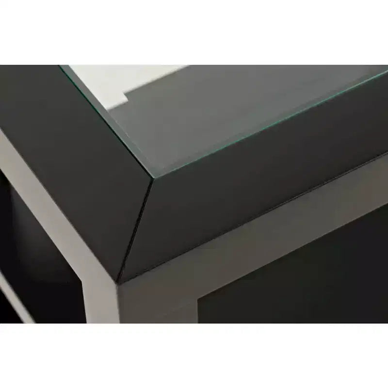Jofran, Urban Icon Table d'appoint contemporaine avec incrustation en verre et rangement