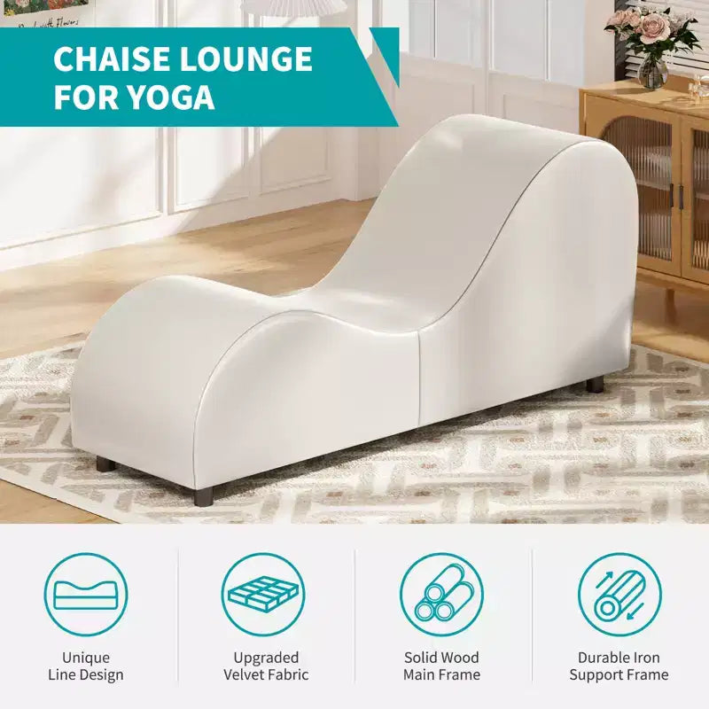 Mjkone Chaise longue de yoga en velours, chaises de yoga incurvées modernes pour adultes pour l'étirement, la relaxation, l'exercice