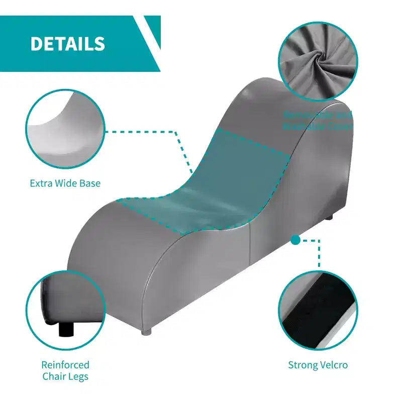 Mjkone Chaise longue de yoga en velours, chaises de yoga incurvées modernes pour adultes pour l'étirement, la relaxation, l'exercice