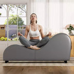 Mjkone Chaise longue de yoga en velours, chaises de yoga incurvées modernes pour adultes pour l'étirement, la relaxation, l'exercice