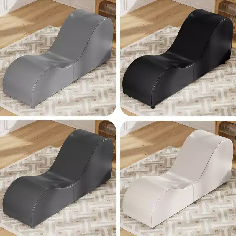 Mjkone Chaise longue de yoga en velours, chaises de yoga incurvées modernes pour adultes pour l'étirement, la relaxation, l'exercice