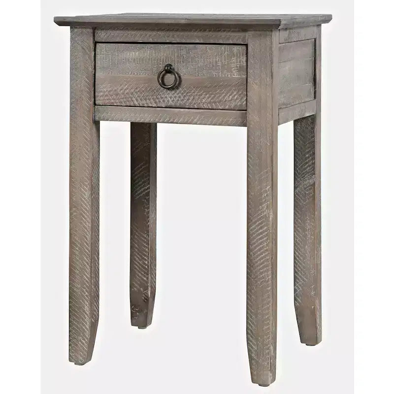 Jofran, table d'appoint en bois massif patiné Devon Farmhouse