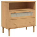 vidaXL SENJA Dresser Rattan Look Brown 31.5x15.7x31.5 Solid Wood Pine