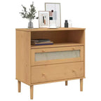 vidaXL Commode SENJA aspect rotin marron 80x40x80 cm bois de pin massif