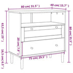 vidaXL Commode SENJA aspect rotin marron 80x40x80 cm bois de pin massif