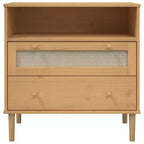 vidaXL Commode SENJA aspect rotin marron 80x40x80 cm bois de pin massif