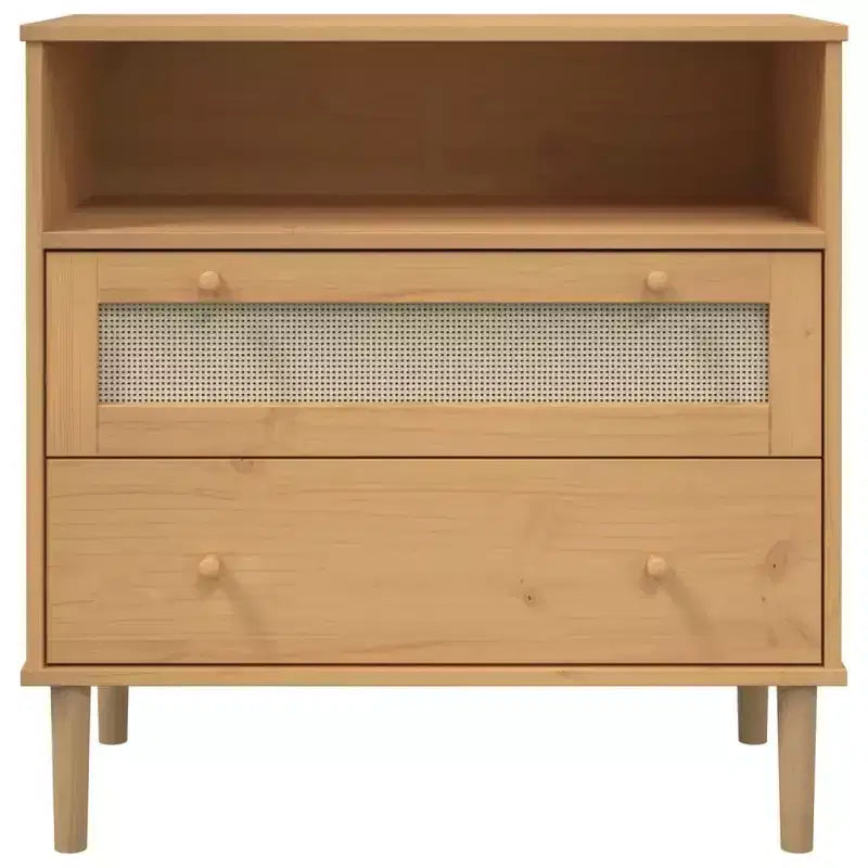 vidaXL Commode SENJA aspect rotin marron 80x40x80 cm bois de pin massif