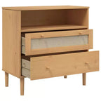 vidaXL Commode SENJA aspect rotin marron 80x40x80 cm bois de pin massif