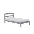 Lit plateforme en bois Lilly RealRooms avec tête de lit, double, gris