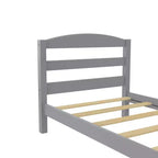 Lit plateforme en bois Lilly RealRooms avec tête de lit, double, gris