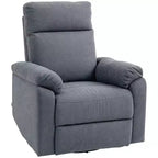 Fauteuil inclinable pivotant HOMCOM, large canapé à bascule avec ressorts ensachés, repose-pieds, fauteuil inclinable rembourré en tissu, montage rapide
