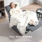 Fauteuil inclinable pivotant HOMCOM, large canapé à bascule avec ressorts ensachés, repose-pieds, fauteuil inclinable rembourré en tissu, montage rapide
