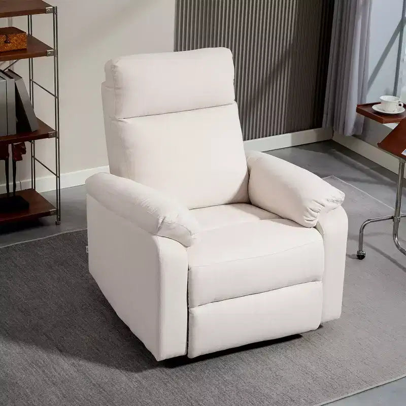 Fauteuil inclinable pivotant HOMCOM, large canapé à bascule avec ressorts ensachés, repose-pieds, fauteuil inclinable rembourré en tissu, montage rapide