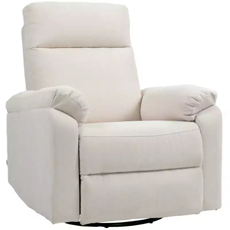 Fauteuil inclinable pivotant HOMCOM, large canapé à bascule avec ressorts ensachés, repose-pieds, fauteuil inclinable rembourré en tissu, montage rapide