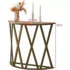 Kings Brand Furniture Table Console Demi-Lune en Bois Vienna pour Entrée, Table d'Appoint Canapé Motifs en X pour Salon, Couloir, Hall, Entrée