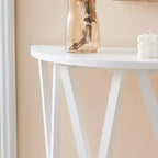 Kings Brand Furniture Table Console Demi-Lune en Bois Vienna pour Entrée, Table d'Appoint Canapé Motifs en X pour Salon, Couloir, Hall, Entrée
