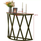 Kings Brand Furniture Table Console Demi-Lune en Bois Vienna pour Entrée, Table d'Appoint Canapé Motifs en X pour Salon, Couloir, Hall, Entrée