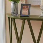 Kings Brand Furniture Table Console Demi-Lune en Bois Vienna pour Entrée, Table d'Appoint Canapé Motifs en X pour Salon, Couloir, Hall, Entrée