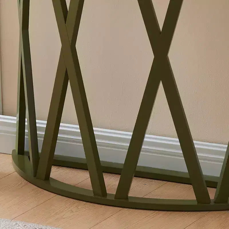 Kings Brand Furniture Table Console Demi-Lune en Bois Vienna pour Entrée, Table d'Appoint Canapé Motifs en X pour Salon, Couloir, Hall, Entrée