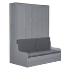 Lit escamotable Queen Size Whisen, se replie en armoire avec coussin, facile à utiliser