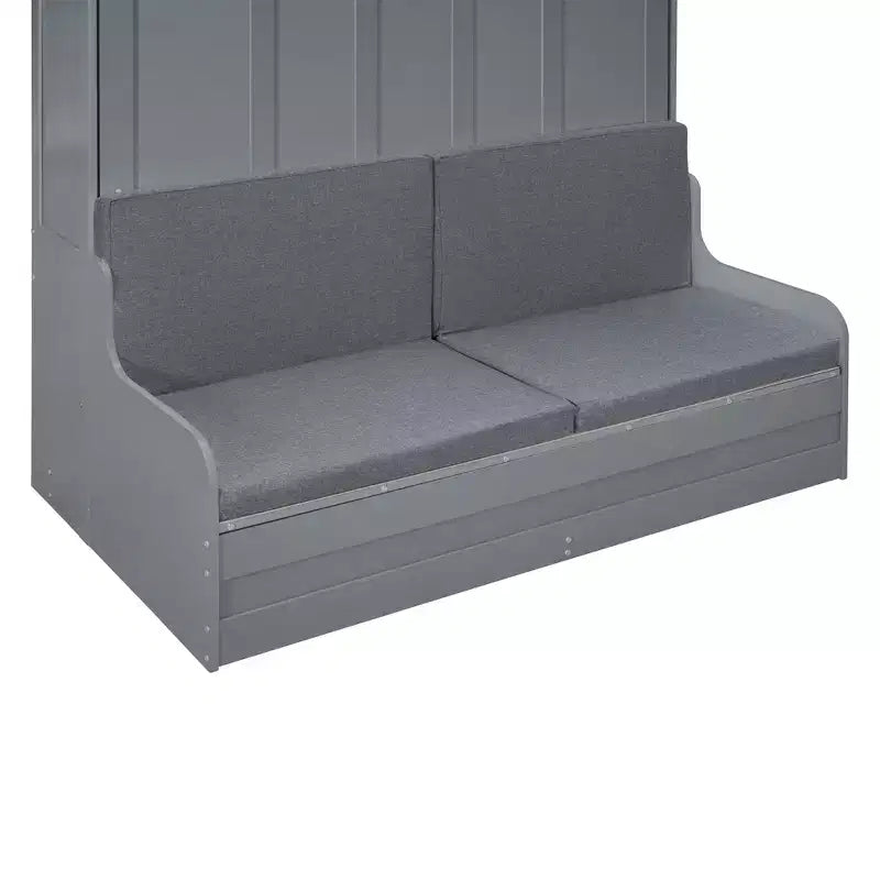Lit escamotable Queen Size Whisen, se replie en armoire avec coussin, facile à utiliser