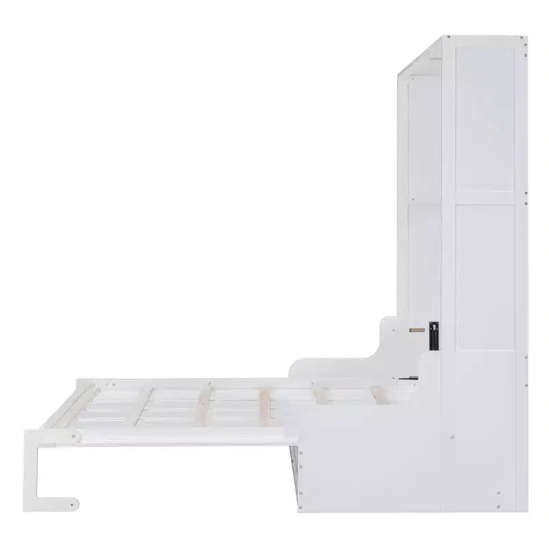 Lit escamotable Queen Size Whisen, se replie en armoire avec coussin, facile à utiliser