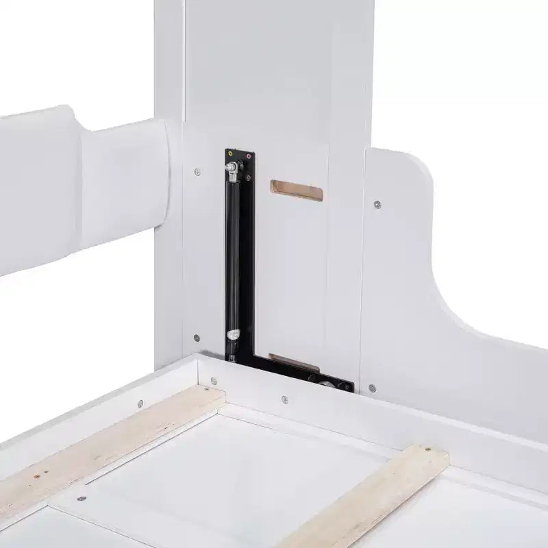 Lit escamotable Queen Size Whisen, se replie en armoire avec coussin, facile à utiliser