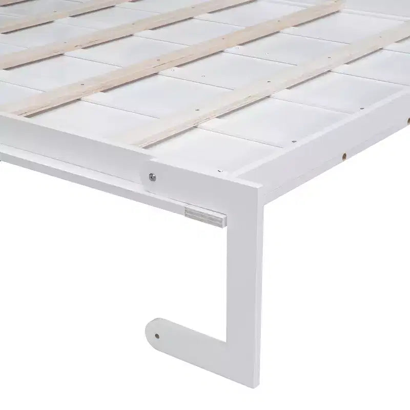 Lit escamotable Queen Size Whisen, se replie en armoire avec coussin, facile à utiliser