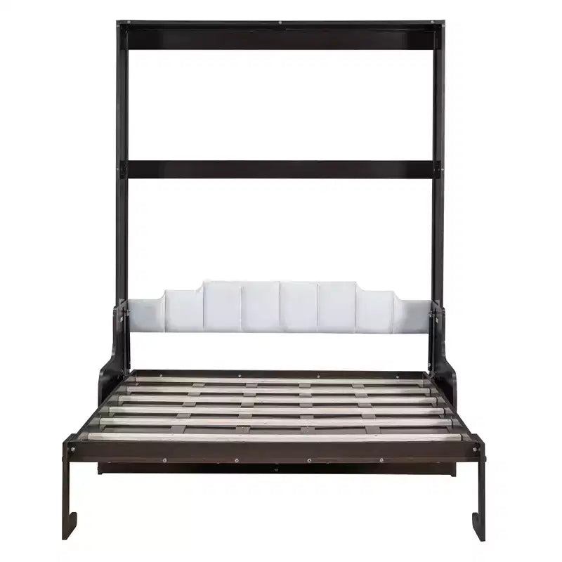 Lit escamotable Queen Size Whisen, se replie en armoire avec coussin, facile à utiliser