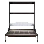 Lit escamotable Queen Size Whisen, se replie en armoire avec coussin, facile à utiliser