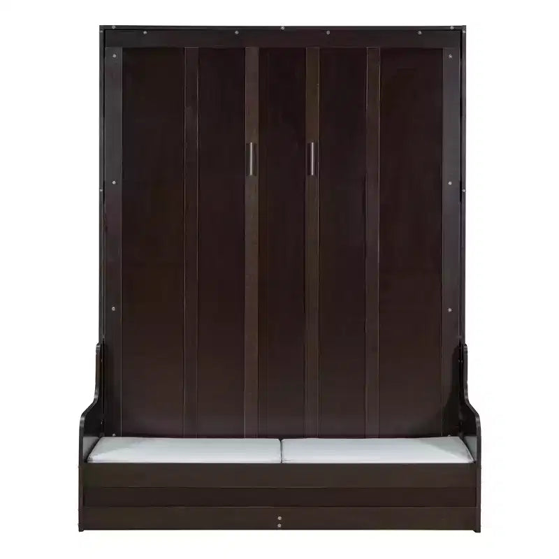Lit escamotable Queen Size Whisen, se replie en armoire avec coussin, facile à utiliser