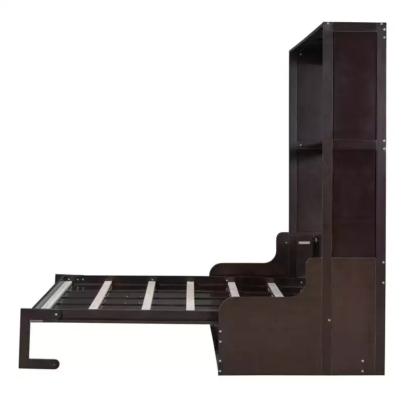 Lit escamotable Queen Size Whisen, se replie en armoire avec coussin, facile à utiliser
