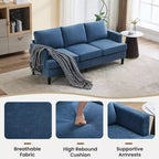 Canapé Hyleory 3 places au design simple – Canapé moderne en tissu avec cadre en bois et coussins confortables