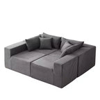 Canapé d'angle modulable en velours côtelé de 2,64 m, ensemble canapé de sol de luxe, meuble rembourré d'intérieur