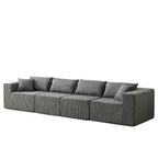 Canapé d'angle modulable en velours côtelé de 2,64 m, ensemble canapé de sol de luxe, meuble rembourré d'intérieur