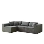 Canapé d'angle modulable en velours côtelé de 2,64 m, ensemble canapé de sol de luxe, meuble rembourré d'intérieur