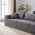 Canapé d'angle modulable en velours côtelé de 2,64 m, ensemble canapé de sol de luxe, meuble rembourré d'intérieur