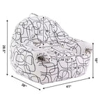 FERPIT Fauteuil poire rembourré en mousse haute densité, fauteuil pouf moelleux avec accoudoirs pour salon, chambre à coucher