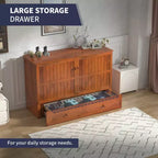 Lit escamotable Mjkone Queen Size avec chargement USB, tiroir de rangement et matelas