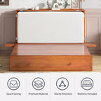 Lit escamotable Mjkone Queen Size avec chargement USB, tiroir de rangement et matelas