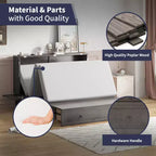 Lit escamotable Mjkone Queen Size avec chargement USB, tiroir de rangement et matelas