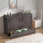 Lit escamotable Mjkone Queen Size avec chargement USB, tiroir de rangement et matelas